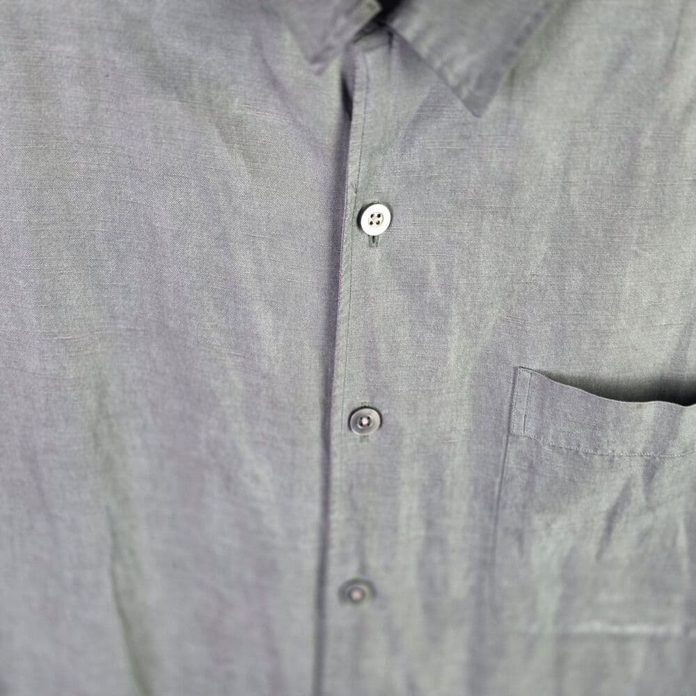 Cremieux Men's XL Gray Silk & Linen Blend Button-Down Shirt