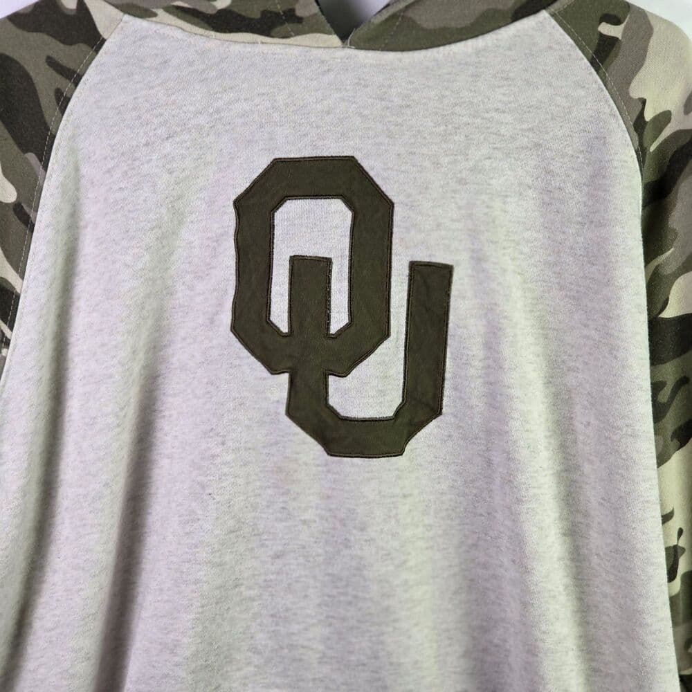 Oklahoma Sooners Men's XXL Gray Camo Veterans Military Hoodie