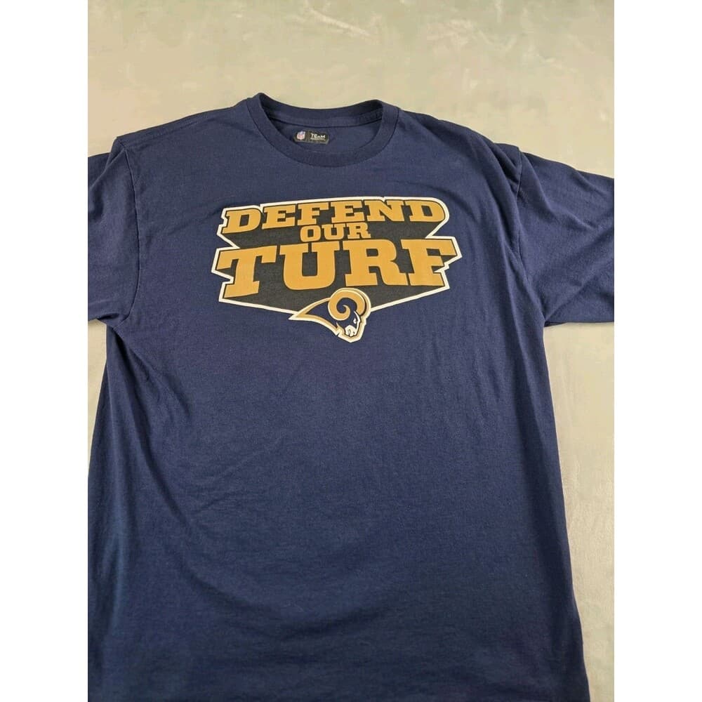 Team Apparel Los Angeles Rams Mens Large " Defend Our Turf " T-Shirt
