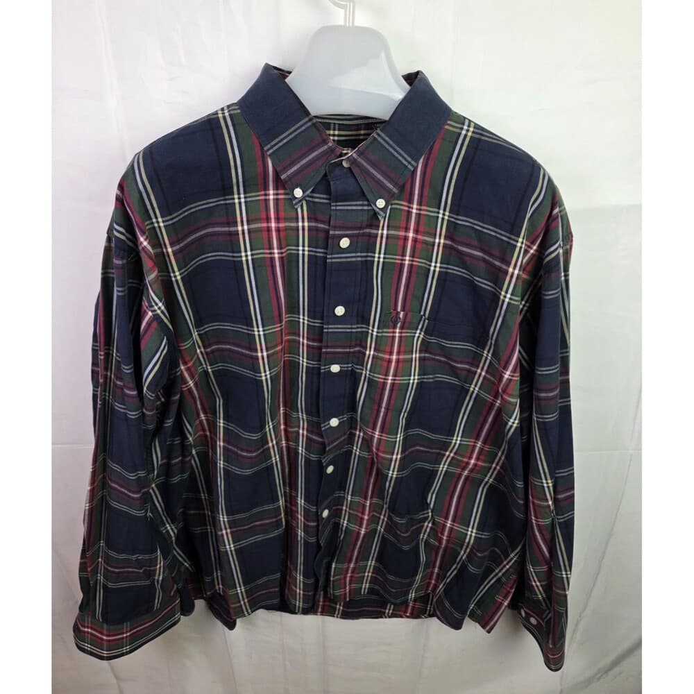 IZOD Men's XXL Multicolored Plaid Button Up Long Sleeve Shirt