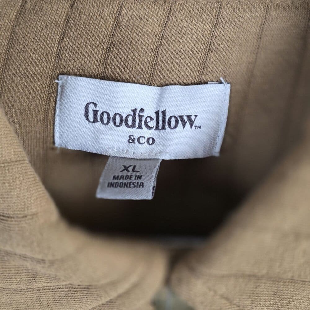 NWT Goodfellow & Co. Men's XL Tan Quilted Knit Shirt Jacket.