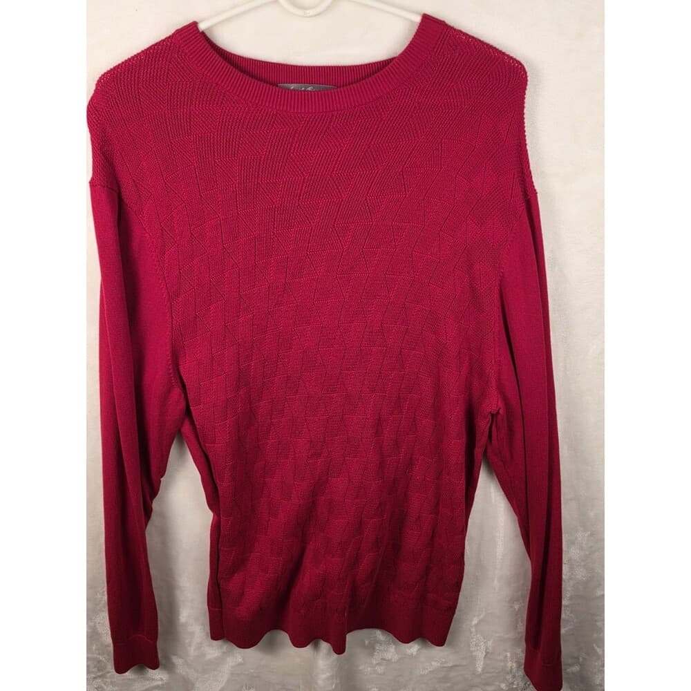 Daniel Cremieux Men's Large Red Cable Knit Pullover
