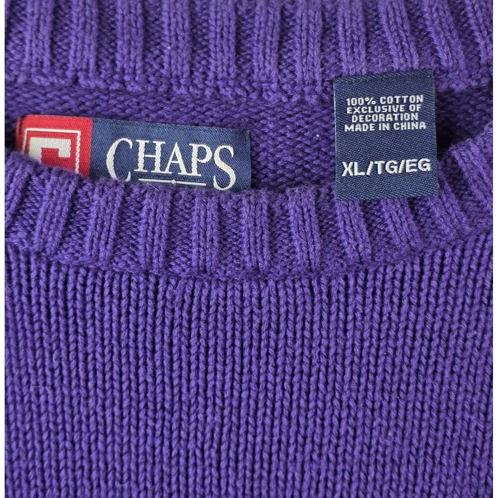 Vintage CHAPS Men’s XL Purple Cable Knit Sweater