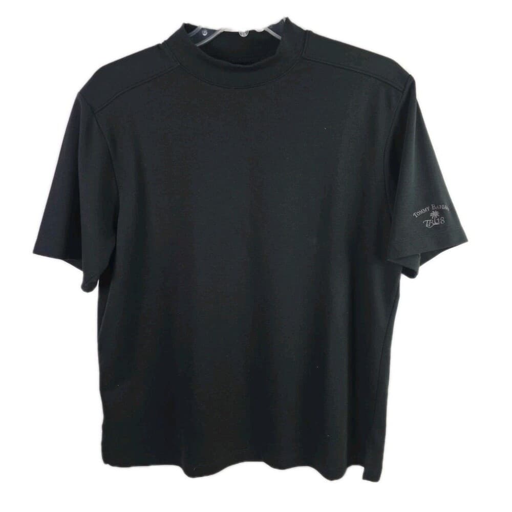 Tommy Bahama Men’s Large Black Cotton Blend Short Sleeve Polo Shirt