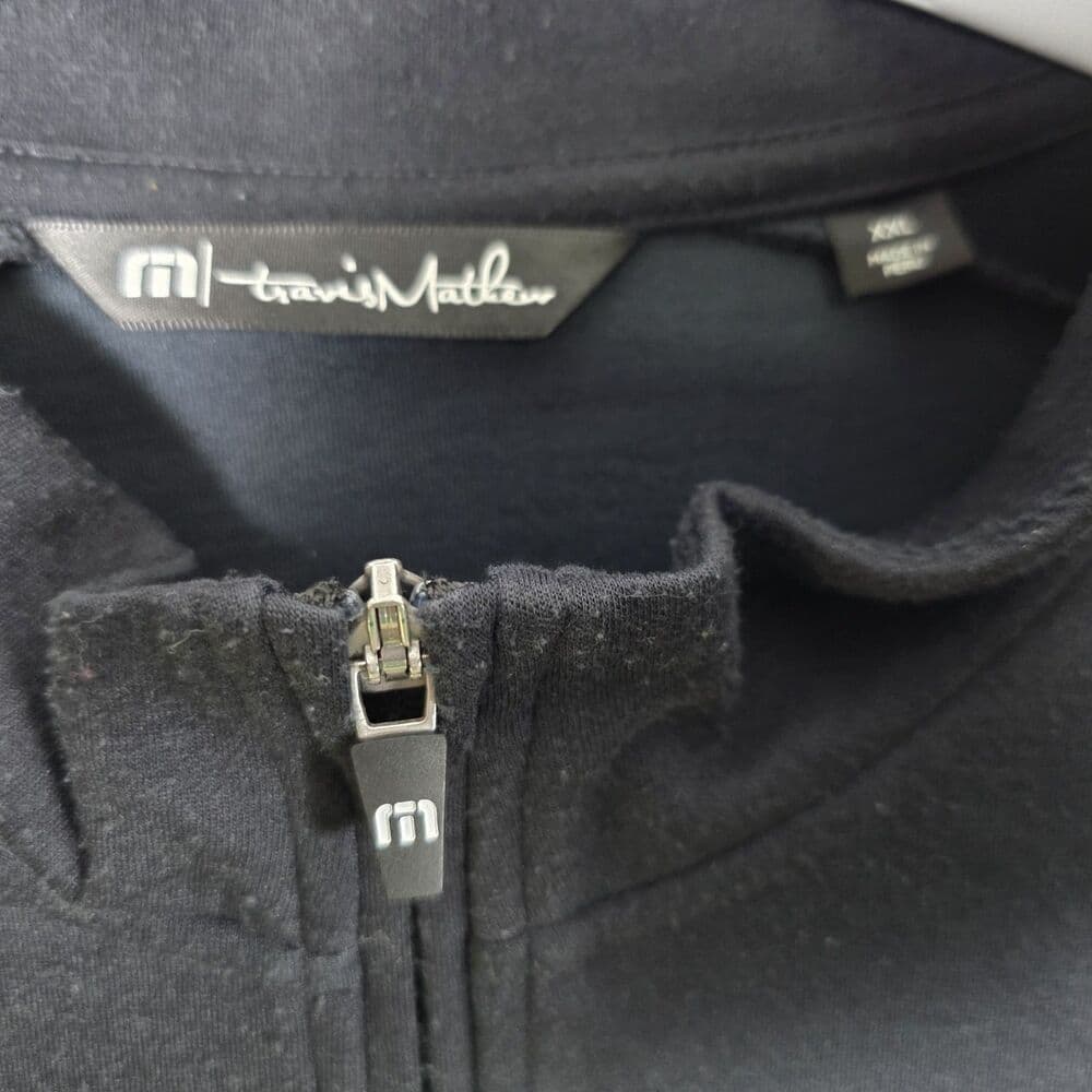 Travis Mathew Men's XXL Black 1/4 Zip Diamante Country Club Pullover