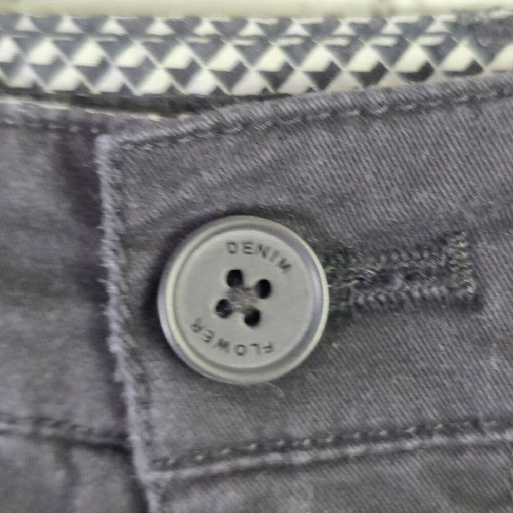 Denim And Flower Men's 32" Black Oxford Cotton Shorts