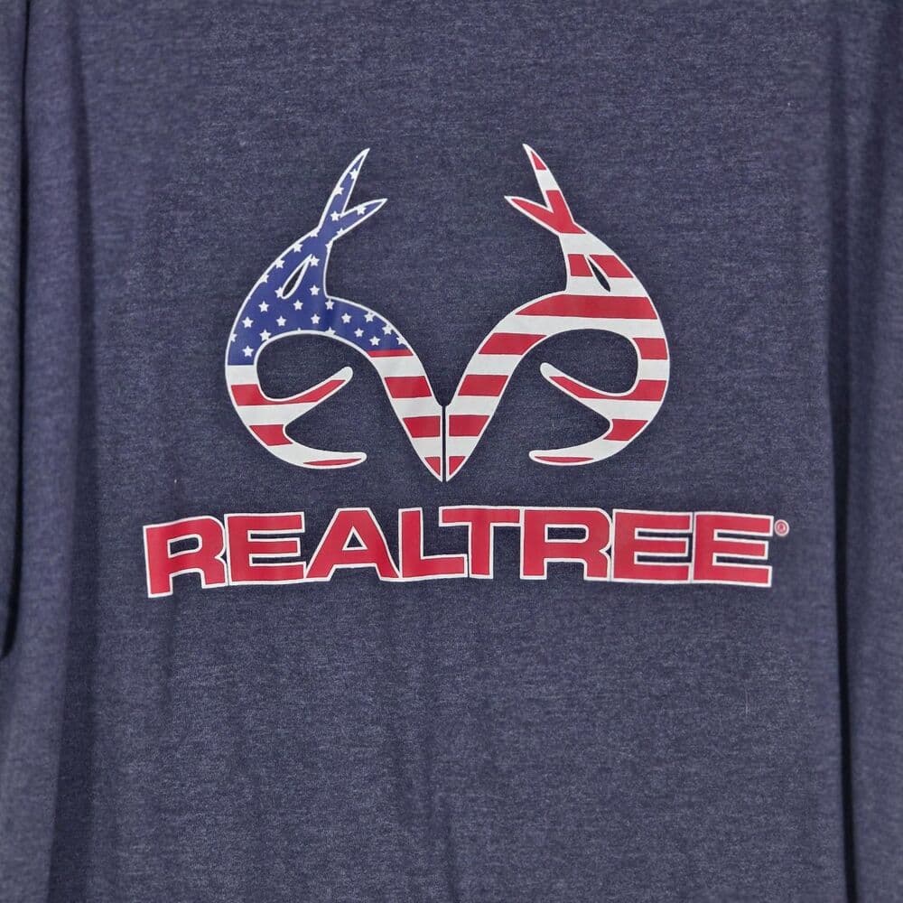 Realtree Men's 2XLT Navy Blue Crew Neck Short Sleeve T-Shirt
