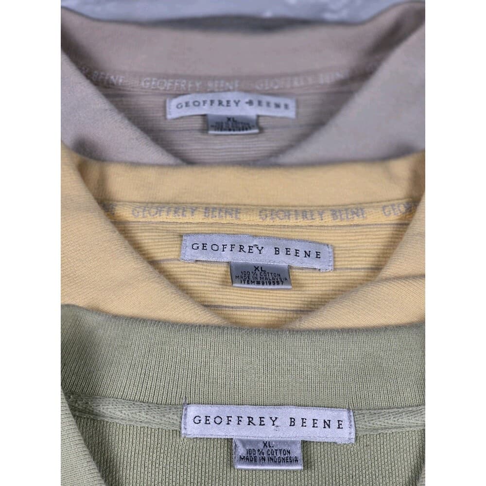 Geoffrey Beene Men’s XL (3) Yellow/Green Stripes And Green Solid Short Sleeve