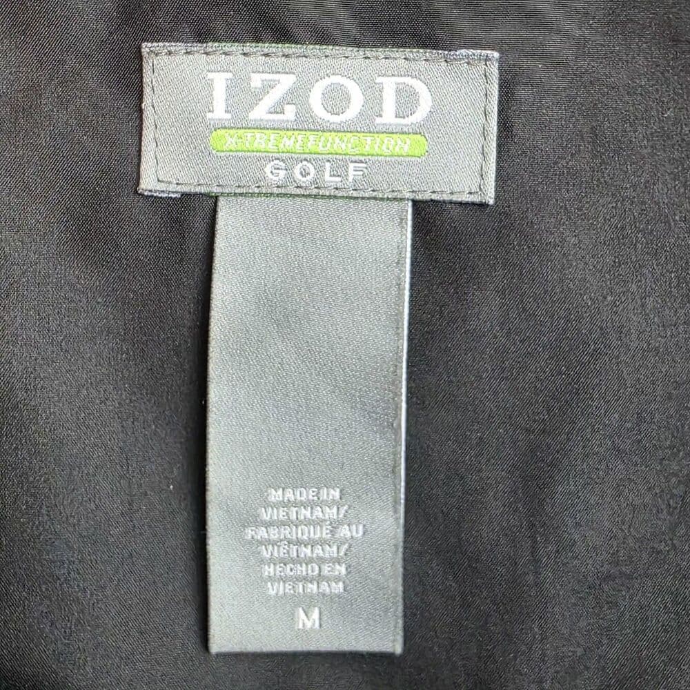 Izod Men's Medium Black Full Zip Vented Golf Jacket