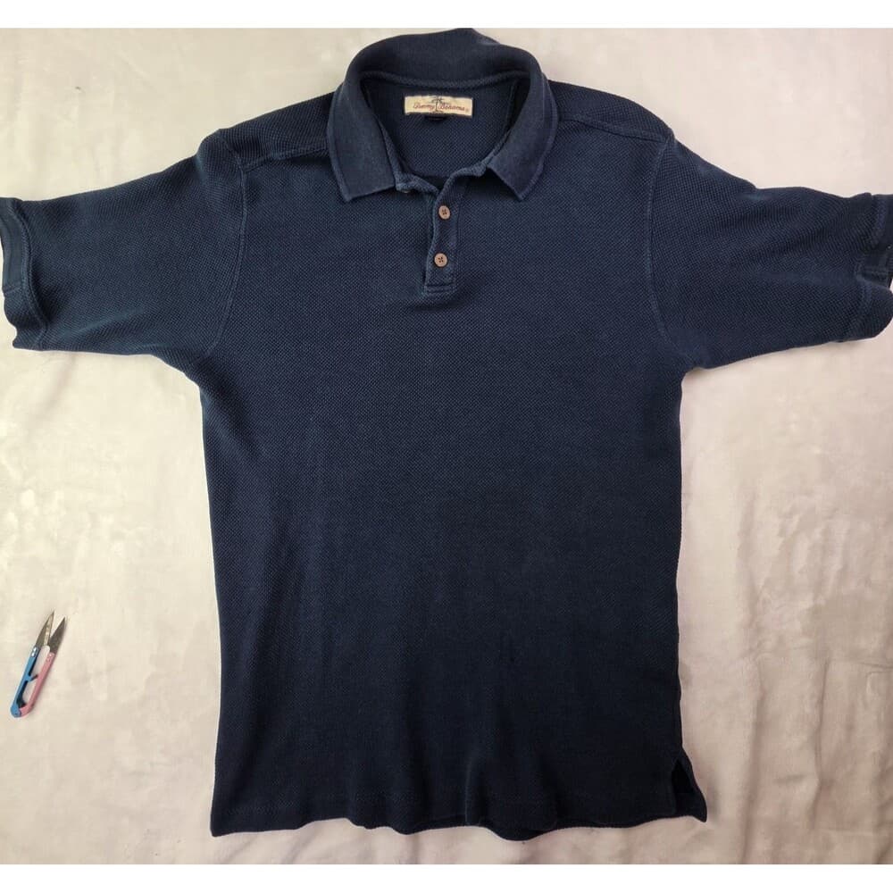Tommy Bahama Men’s Medium Dark Blue 1/4 Button Short Sleeve Shirt