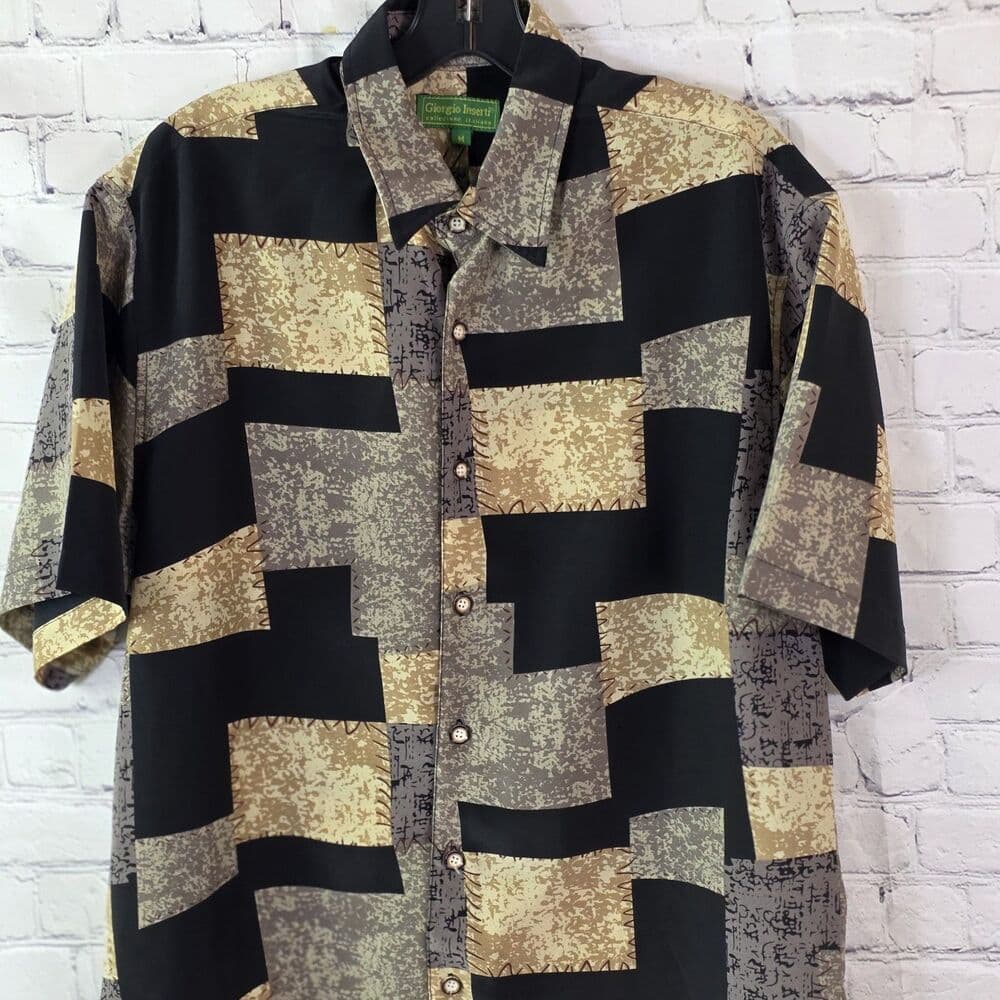 Giorgio Inserti Men's Medium Multicolored Pattern S/S Shirt