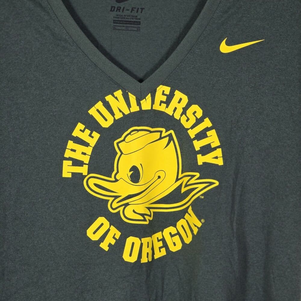 Nike Women's XL Green U of Oregon Dri-Fit V-Neck T-Shirt