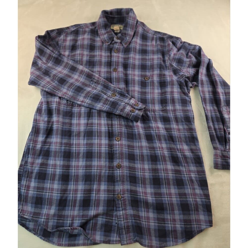 Duluth Men's Size LargeTall Blue Plaid Free Flannel Button Up Shirt