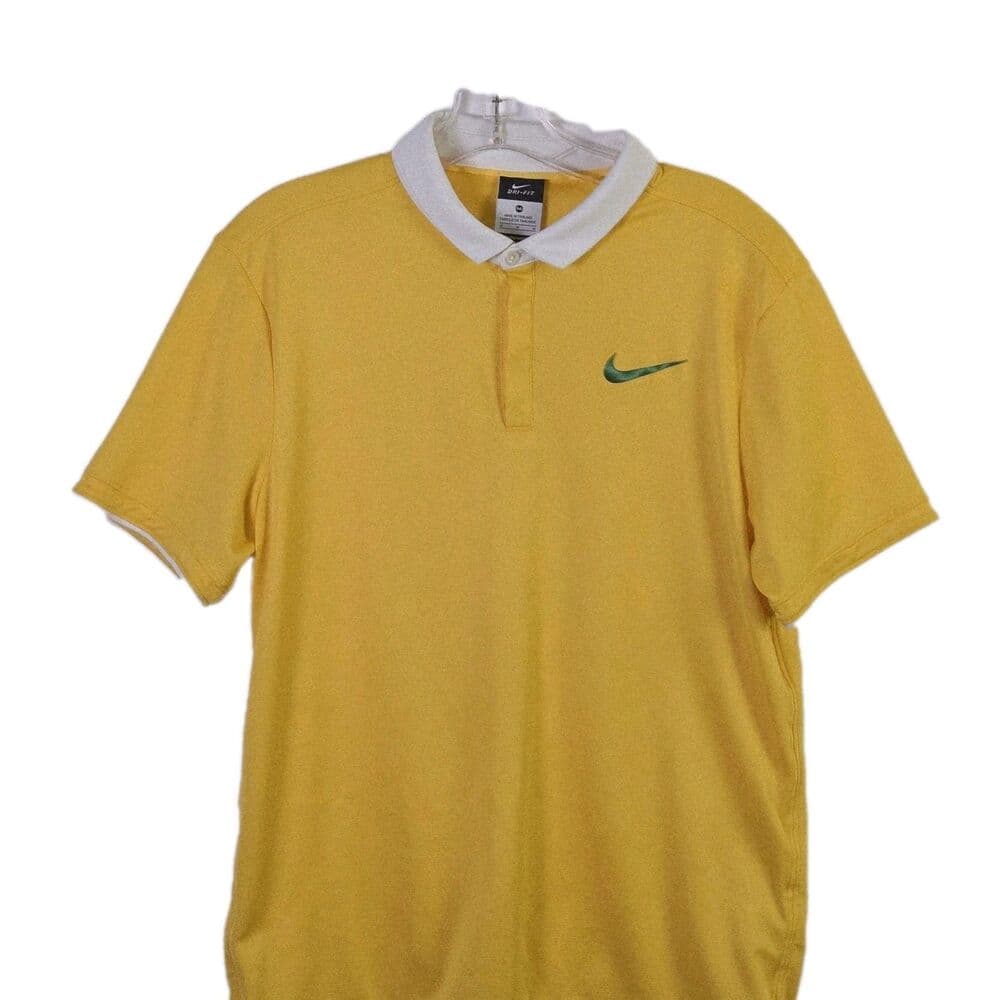Nike Golf Men's Medium Bright Yellow Dri-Fit Short Sleeve Polo Shirt