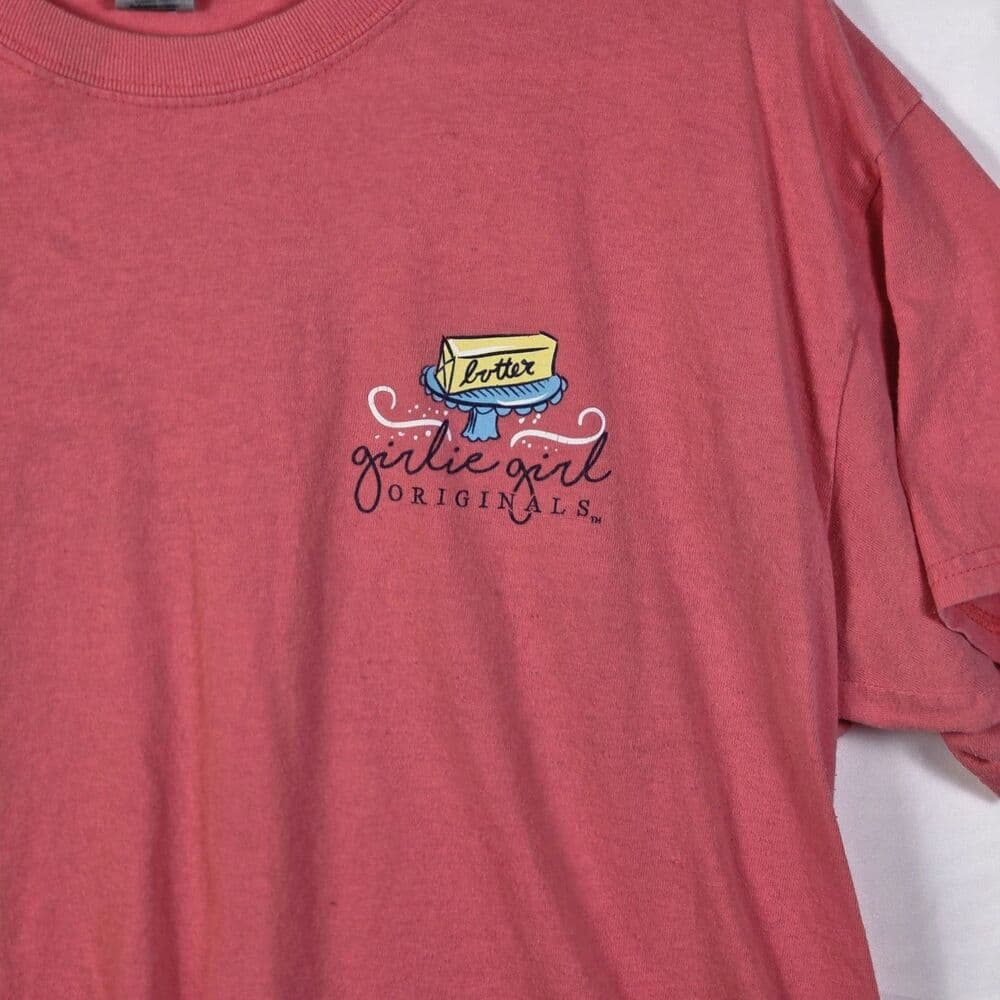 Girlie Girl Women's Large Pink "Call Me Butter Cause I'm On A Roll " T-Shirt