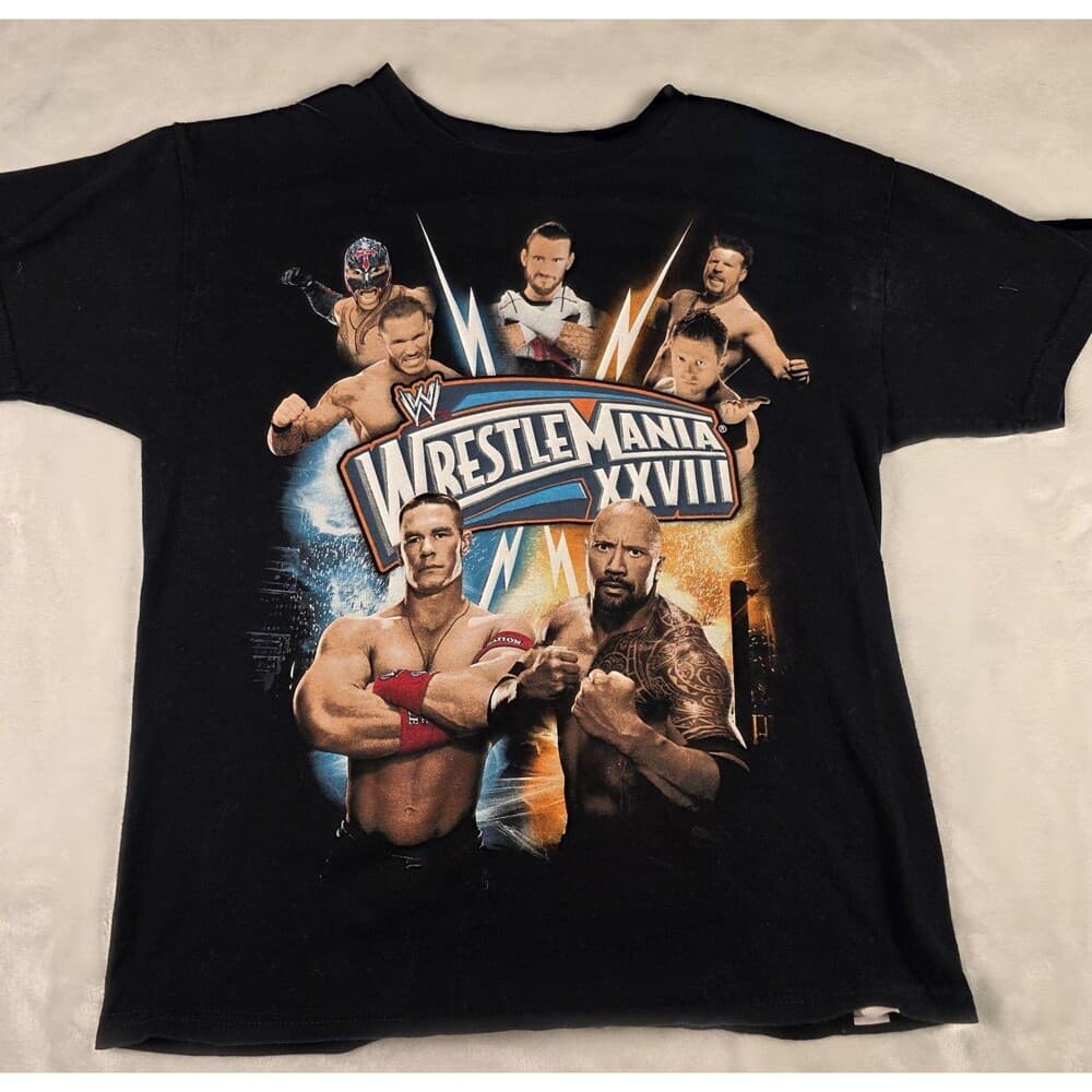 WWE WrestleMania XXVIII Graphic Tee Unisex Kids Size 14-16