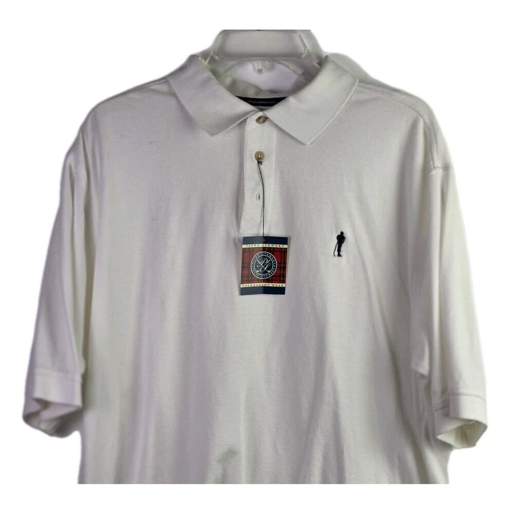 NWT Payne Stewart Men's XL White Short Sleeve Polo Shirt