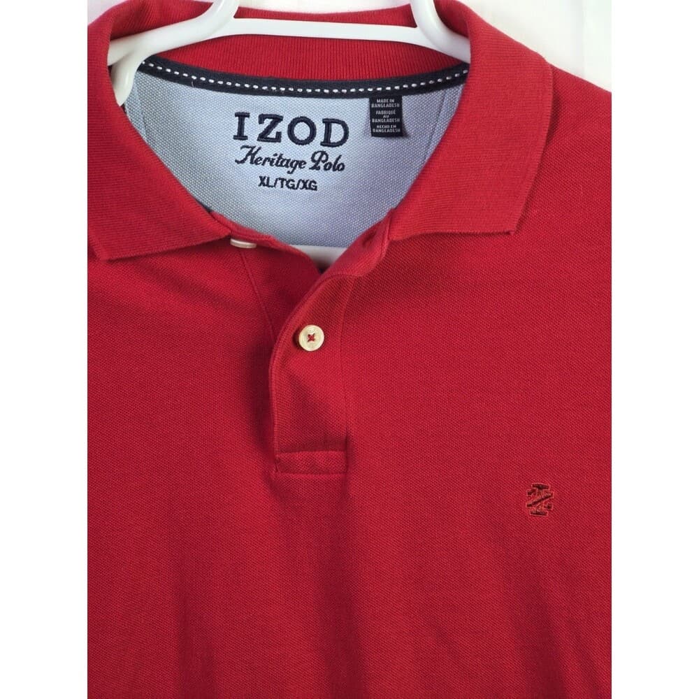 Izod Heritage Men's XL Red Short Sleeve Polo Shirt