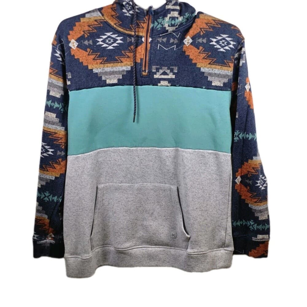 Depart West Men’s XL Multicolored Aztec Long Sleeve Hoodie