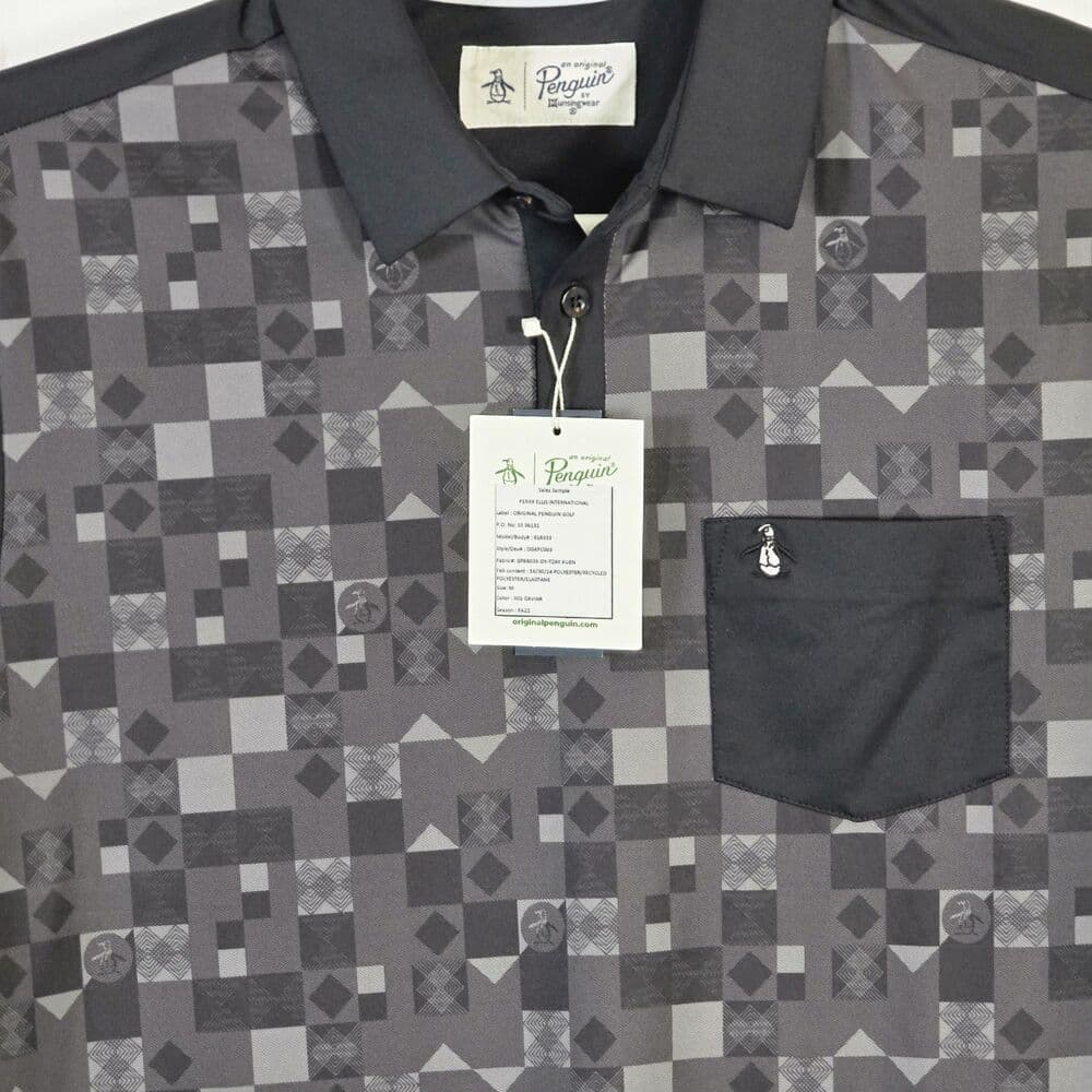 Original Penguin Men's Medium Black / Gray Golf Short Sleeve Shirt