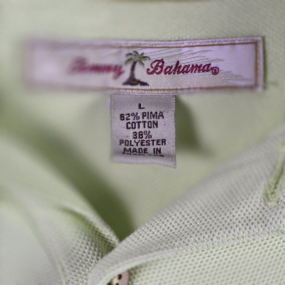 Tommy Bahama Men's Large Lime Green Short Sleeve Polo Golf Shirt