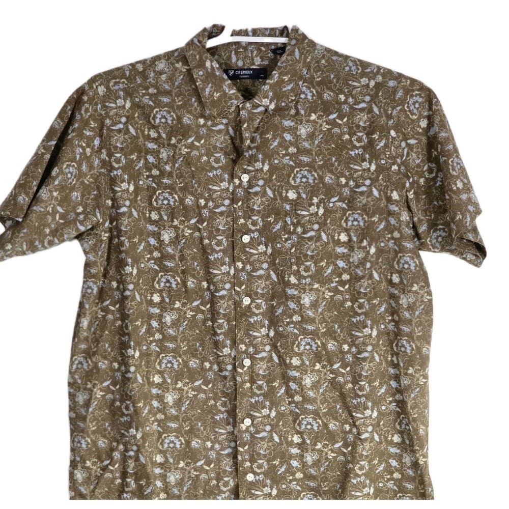 Daniel Cremieux Men's Medium Brown Paisley Short Sleeve Button Up Shirt