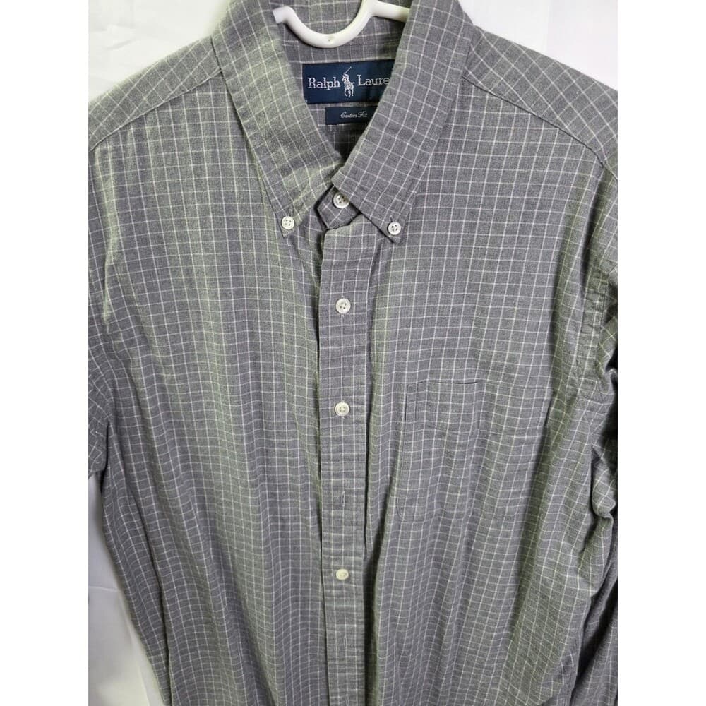 Polo Ralph Lauren Size L Custom Fit Grey Button Down Shirt
