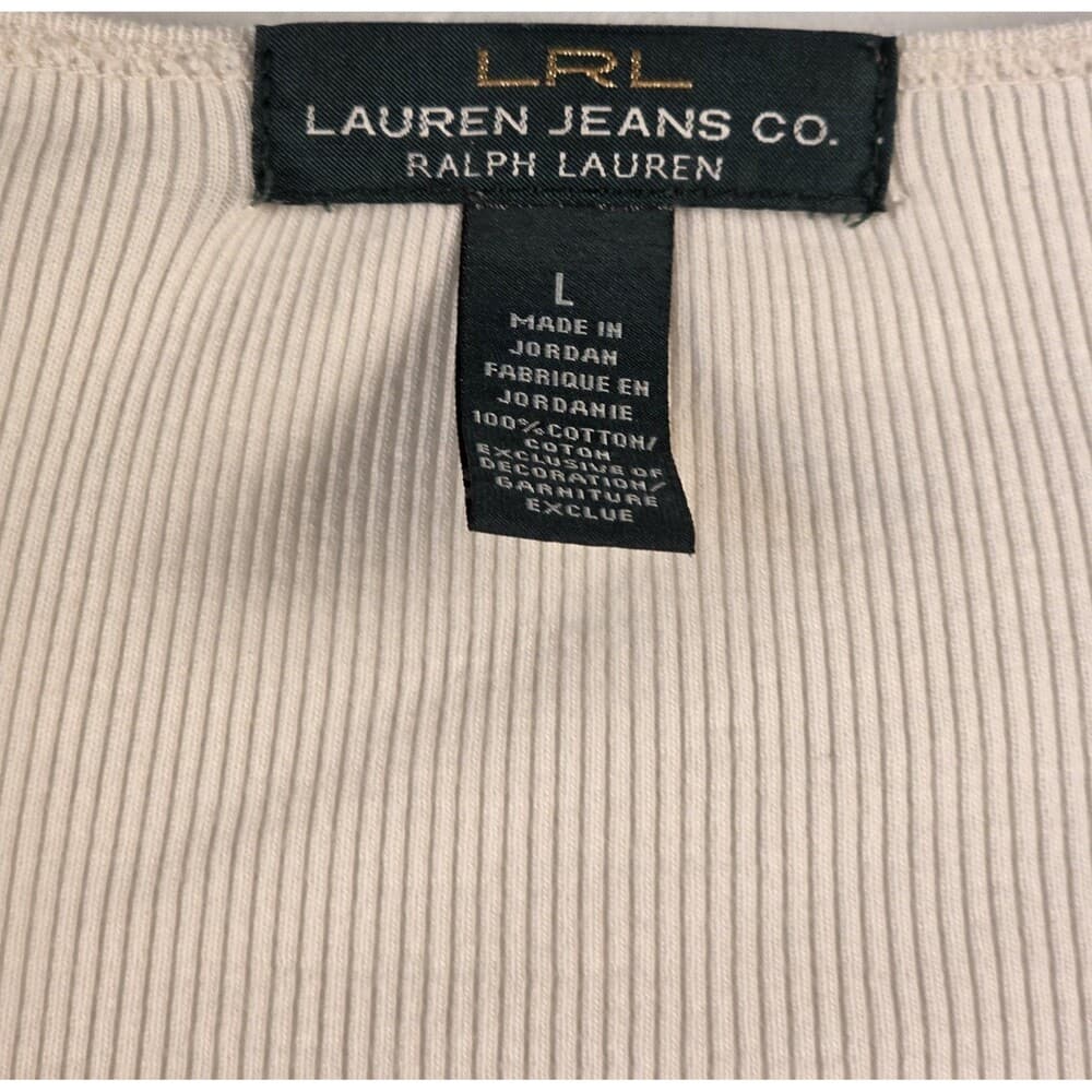 Lauren Ralph Lauren Women's Large Cream Top