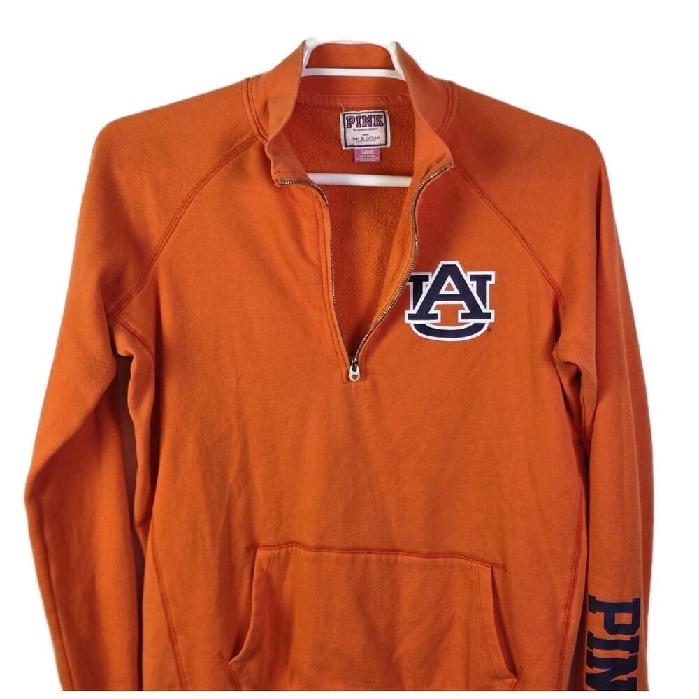 Victoria's Secret Pink Women's Large Orange Auburn University Sweatshirt