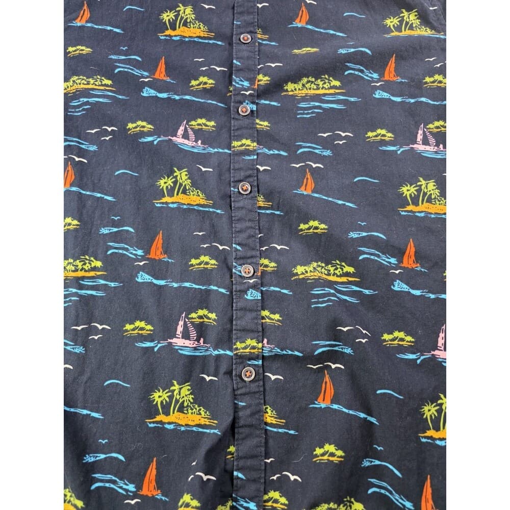 Denim & Flower Mens Large Ricky Singh Blue Slim Fit Button Up Shirt
