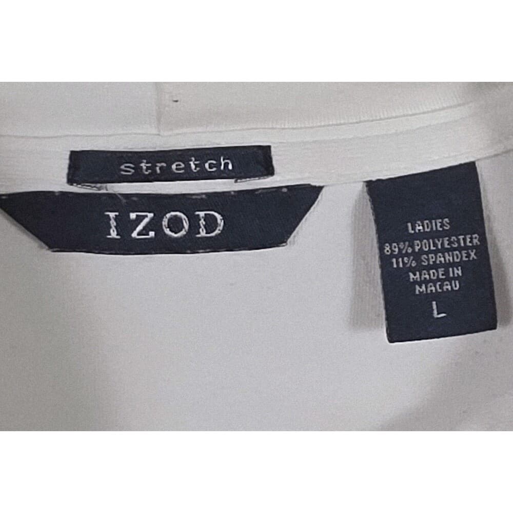 IZOD Woman’s Large Stretch White Full Zip Hoodie