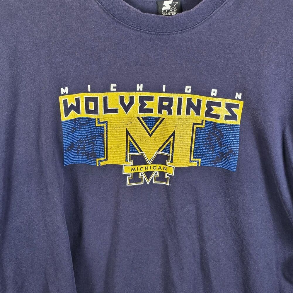 Vintage Michigan Wolverines Starter XL Blue Long Sleeve Sweatshirt