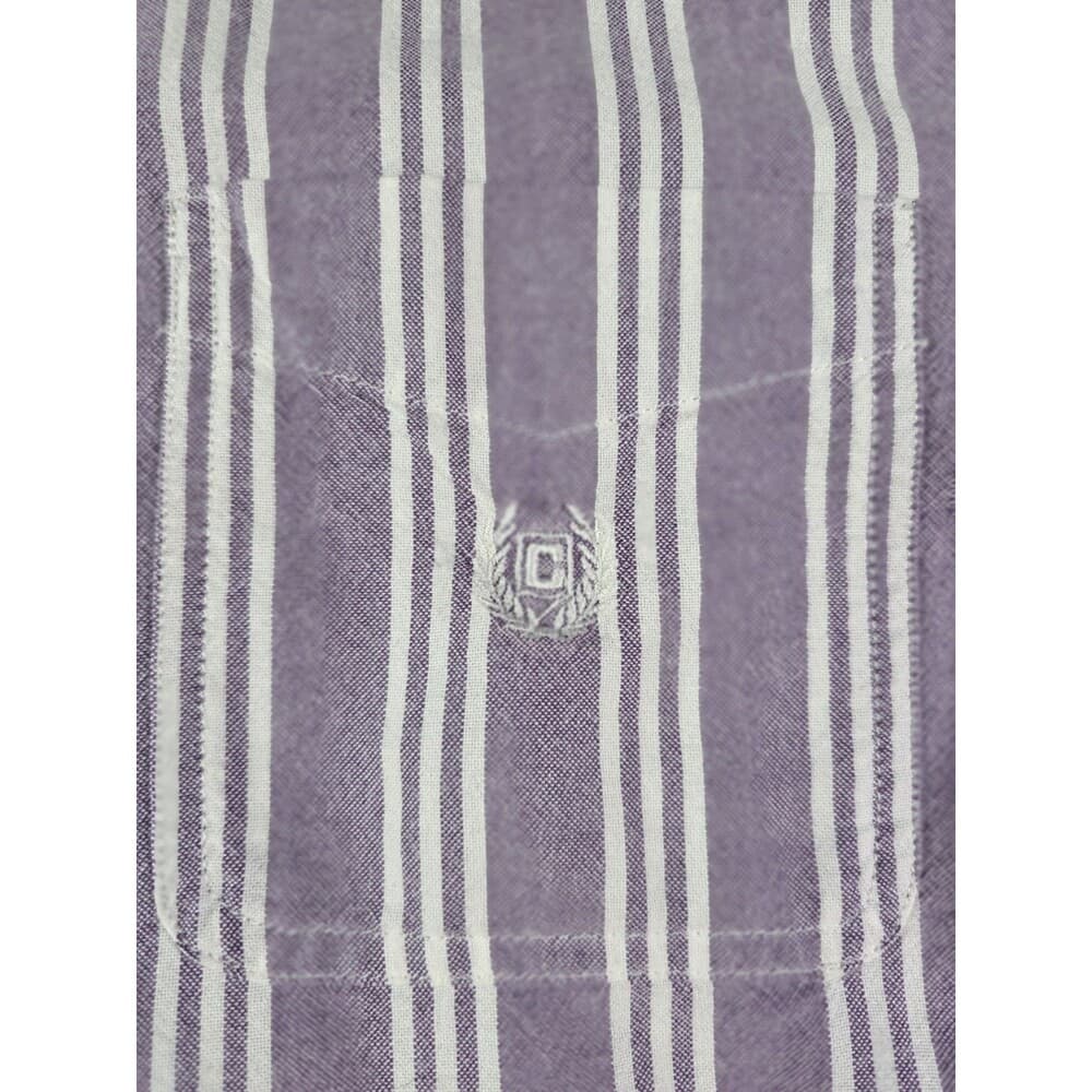 CHAPS Men's Size Medium Purple Striped Button Down Long Sleeve Shirt