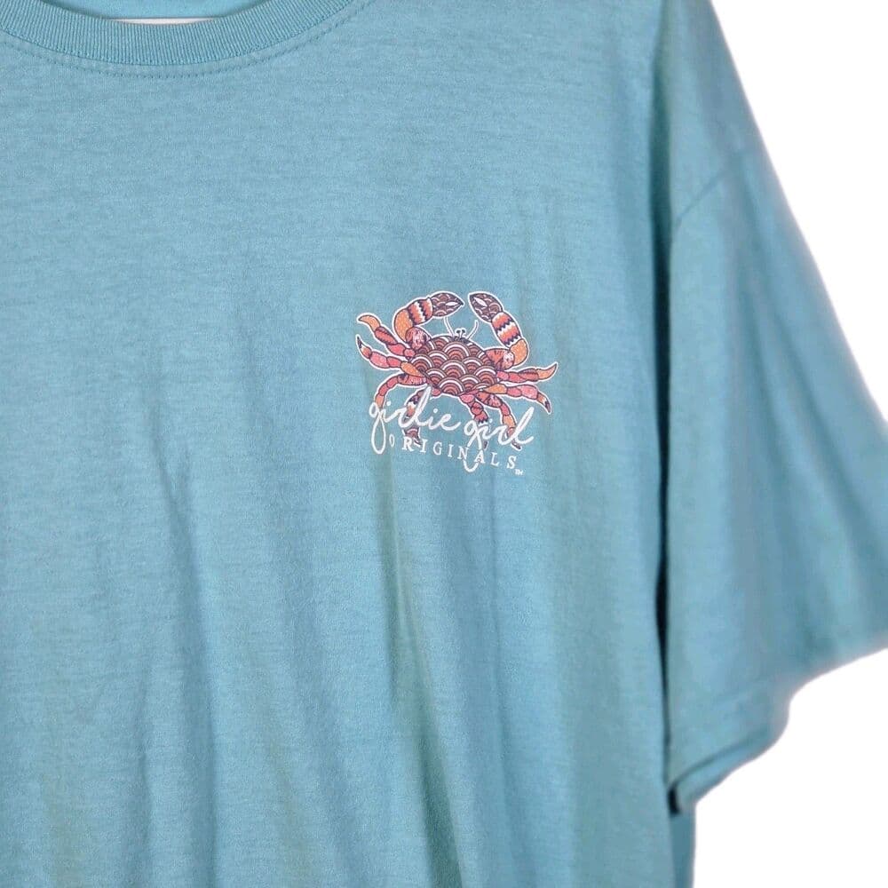 Girle Girl's Women's Large Teal "Crabby Attitudes" T- Shirt