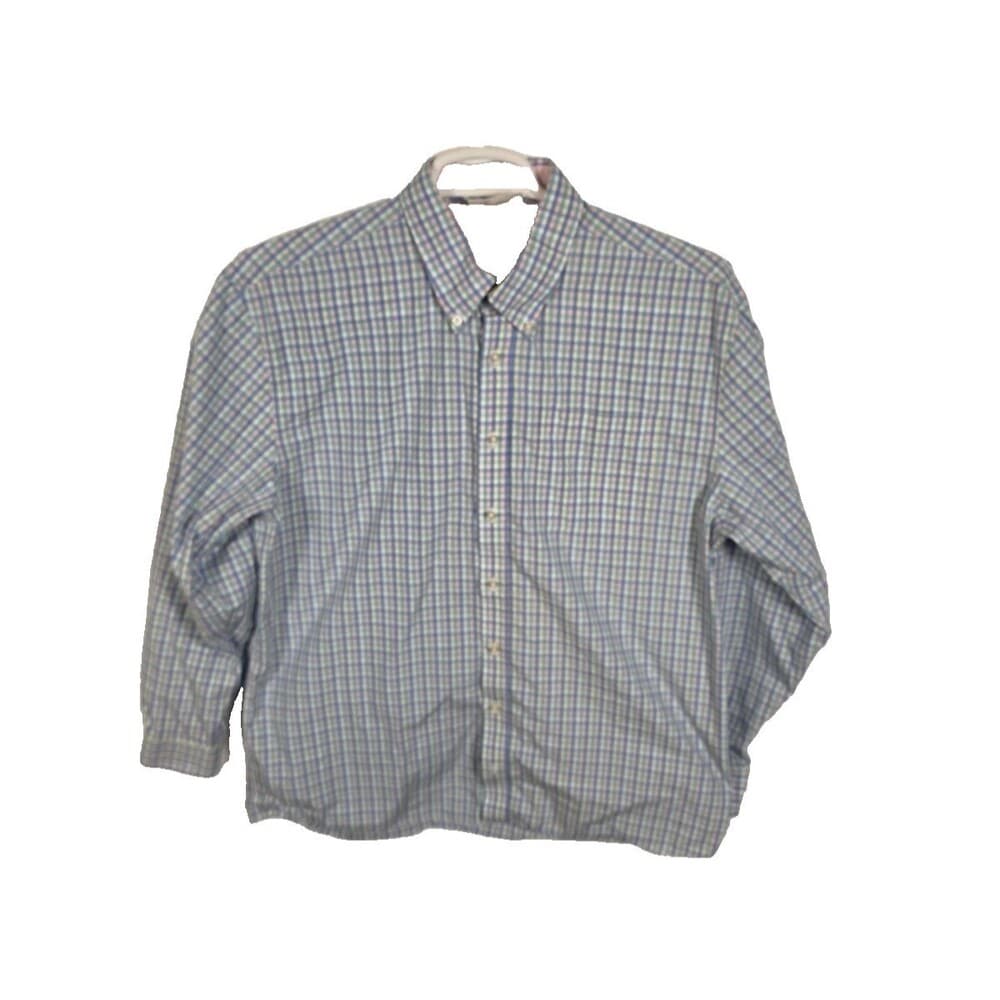 McILHenny By Tabasco Dry Goods Men's XL Pastel Pink Blue Long Sleeve Shirt