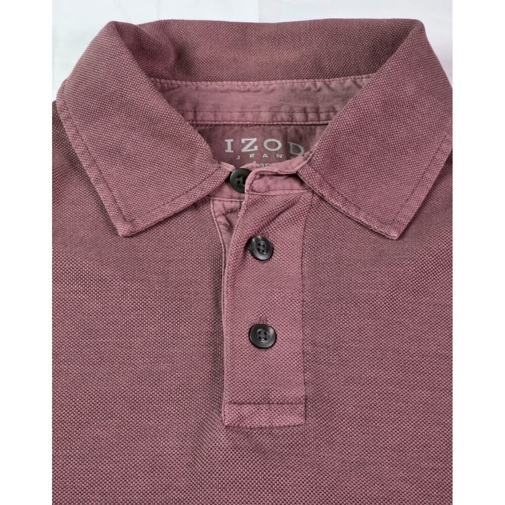 Vintage Izod Jeans Men's Large Rock Washed Lavender Short Sleeve Shirt