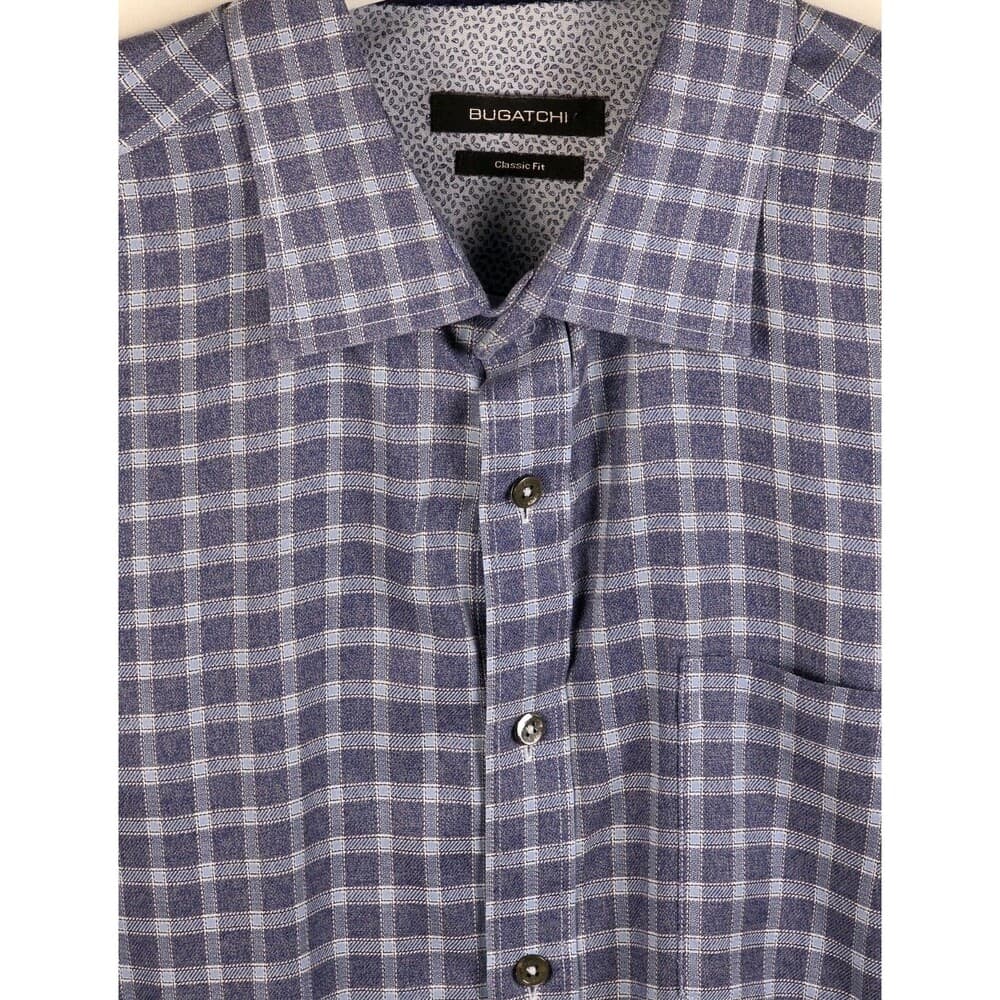 Bugatchi Shirt Men XXL Gray Casual Fit Button Down Long Sleeve Button Up Shirt