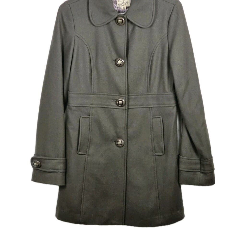 Tulle Women's Medium Olive Green Wool Blend Pea Coat
