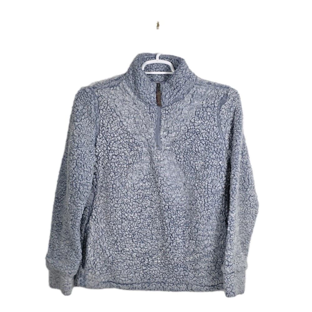 Weatherproof Women's Medium Blue Sherpa 1/4 Zip Pullover * FLAWS*