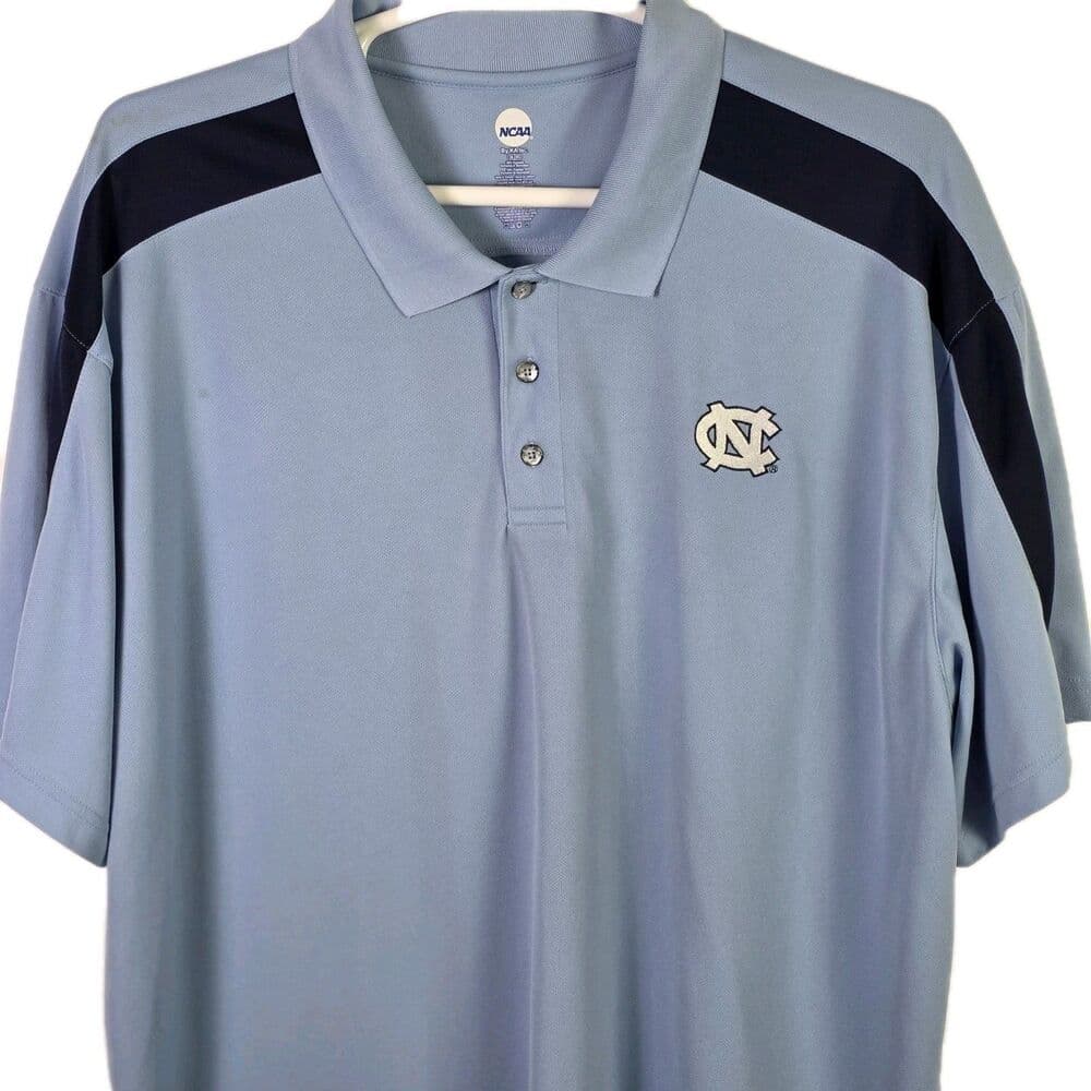 NCAA North Carolina Tar Heels Men's 3XL Blue Short Sleeve Polo Shirt