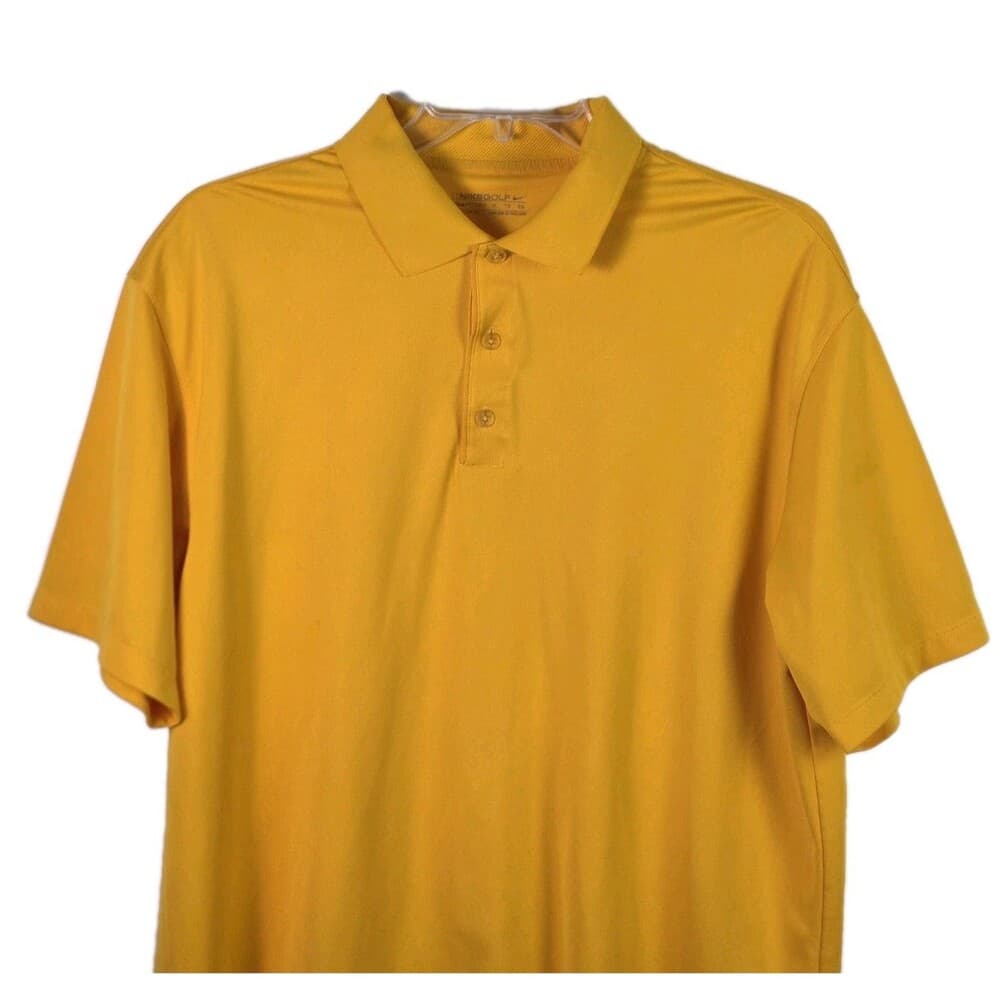 Nike Golf Dri-fit Men's XL Yellow Short Sleeve Polo Shirt