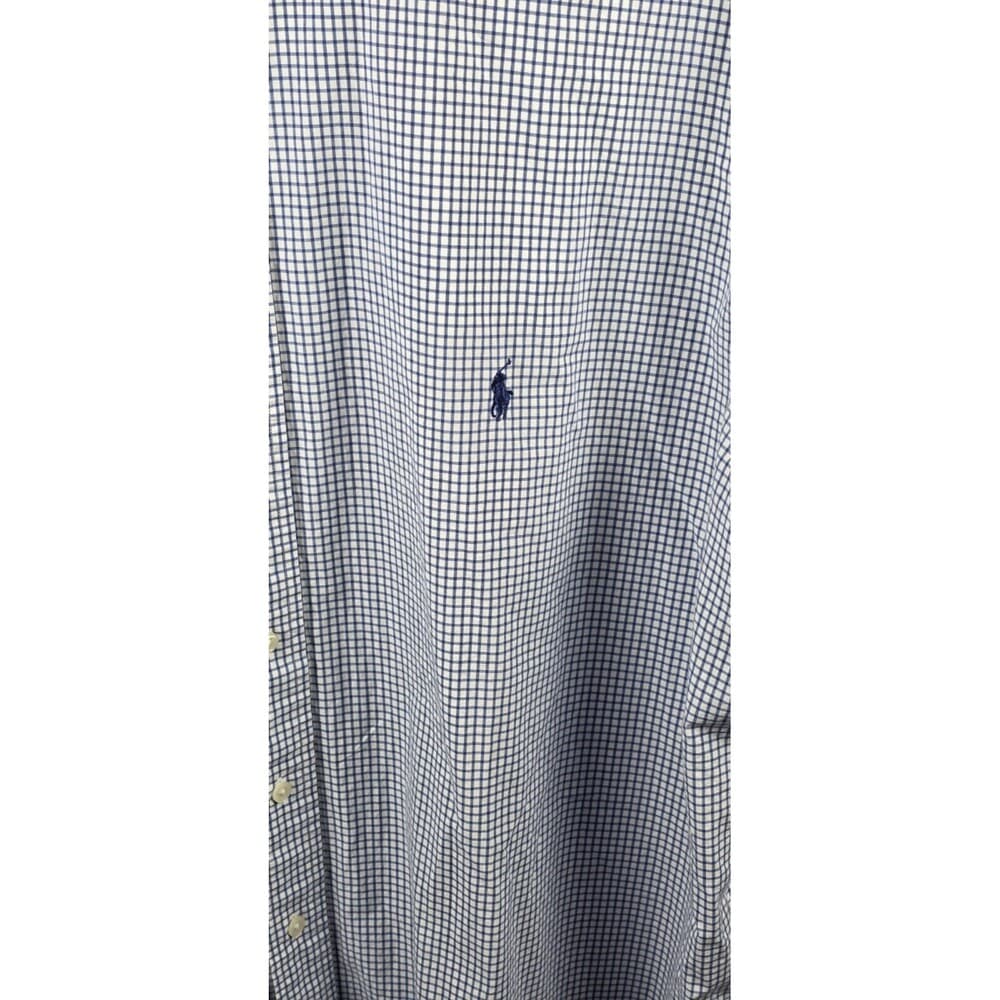 Polo Ralph Lauren Men's 2XLT/2YGL Blue/ White Gingham Check Long Sleeve Shirt