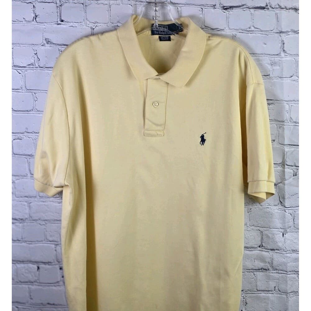 Ralph Lauren Men's Large Yellow Short Sleeve Polo Shirt