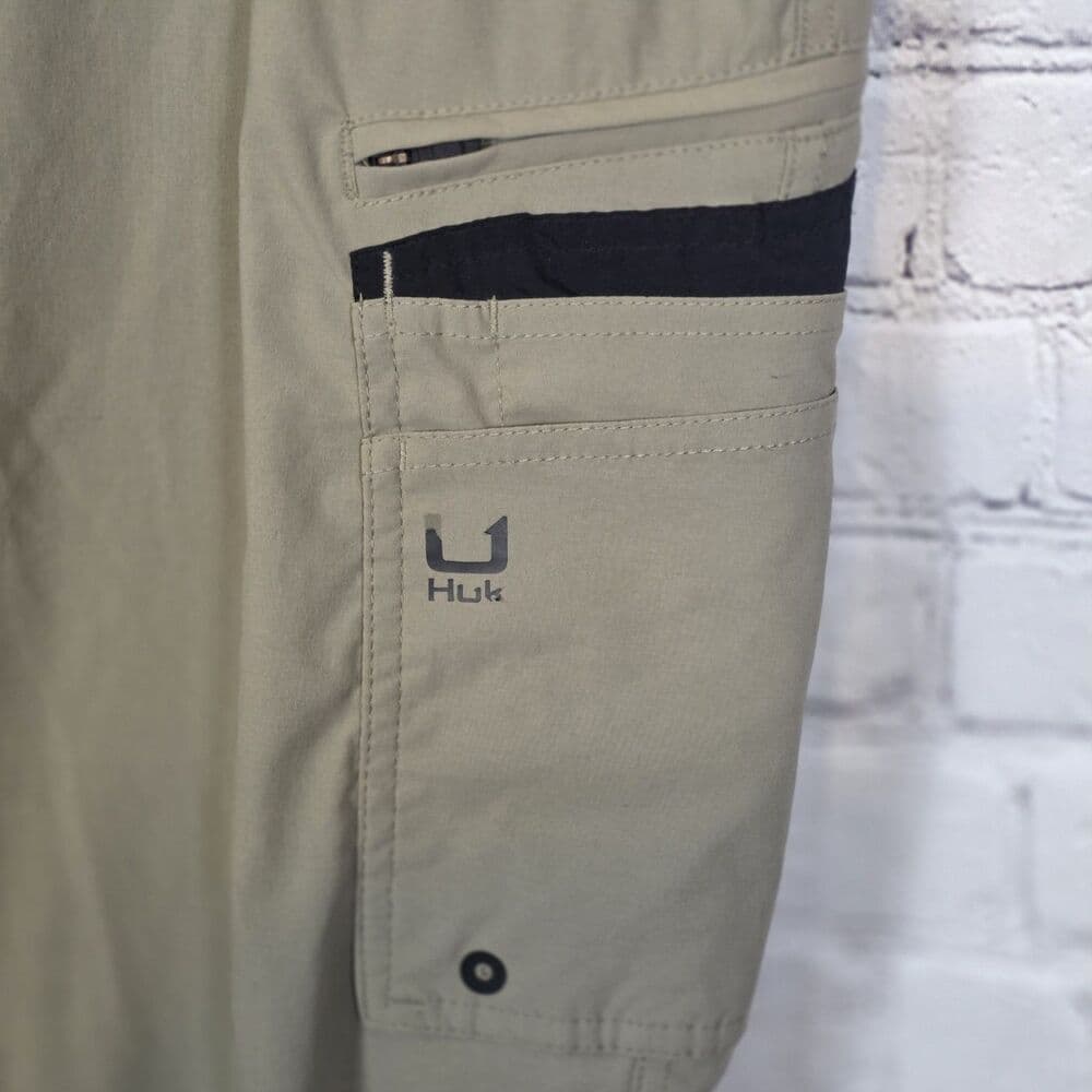 HUK Icon Pro Performance Men's 36x36 Khaki Fishing 50+ Water Repellent Pants