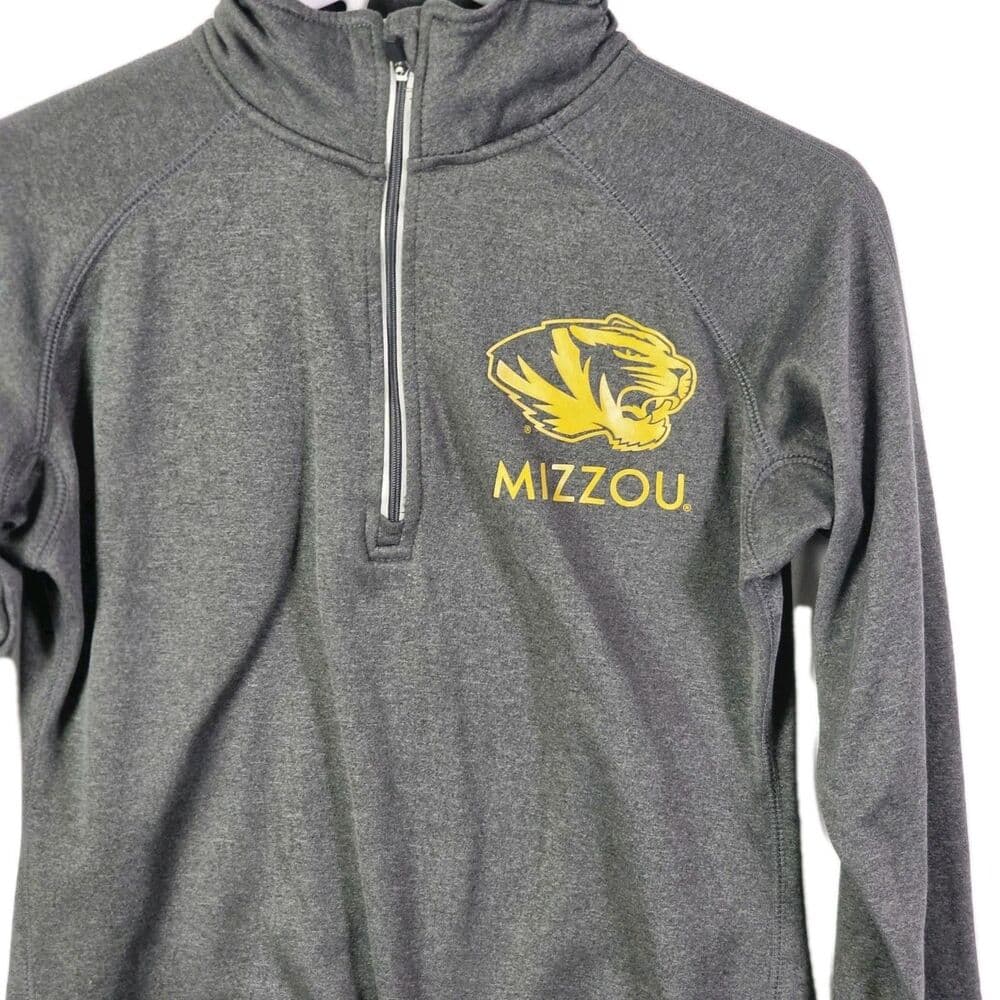 Knights Apparel Mizzou Missouri Tigers Women's Small Gray 1/4 Zip Pullover