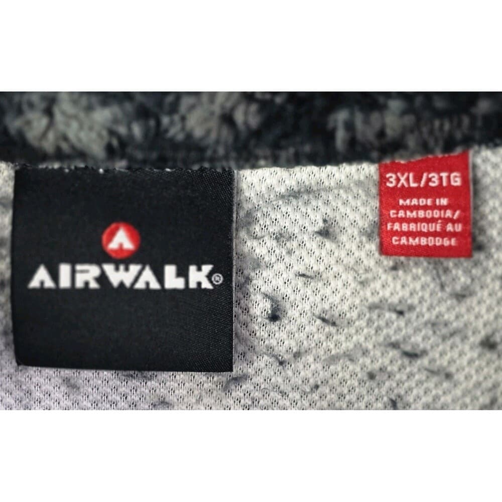 Airwalk Men's 3XL Black & Gray Checkerboard 1/4 Zip Fleece Pullover
