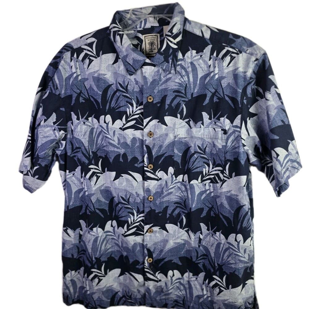 Roundtree & Yorke Men's Large Hawaiian Tropical Short Sleeve Shirt