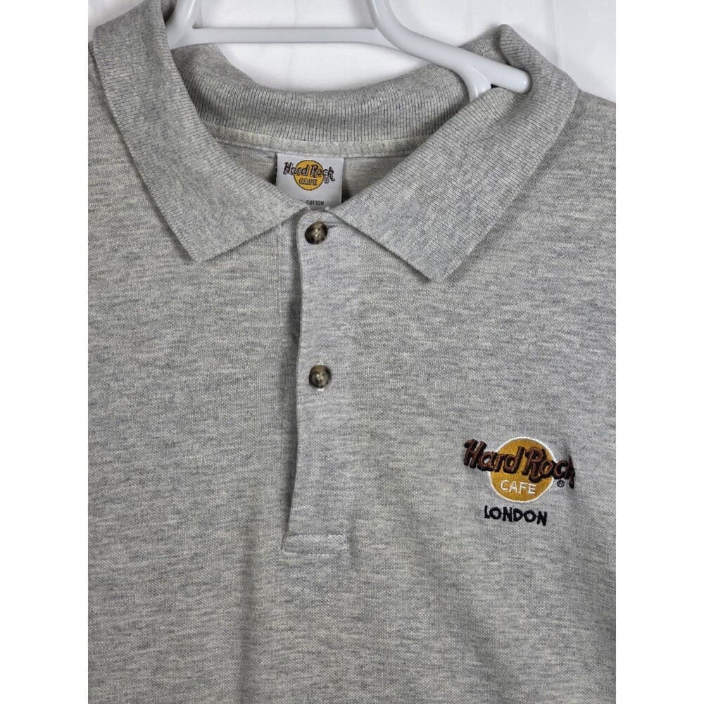 VTG Hard Rock Cafe London Men's XL Gray Polo Short Sleeve Shirt