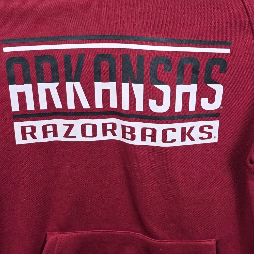 Men's Colosseum Size Small Red Arkansas Razorbacks Pullover Hoodie