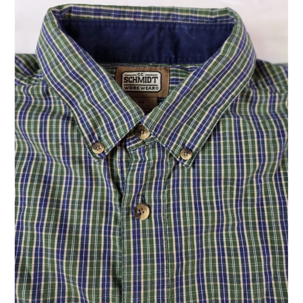 CE Schmidt Workwear Men's XXL Long Sleeve Plaid Button Up Shirt
